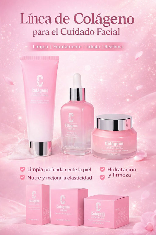 Set Facial Colágeno 3 Piezas Antiarrugas - Vida Essencial